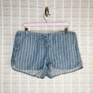 J Crew Chambray Striped Cotton Shorts